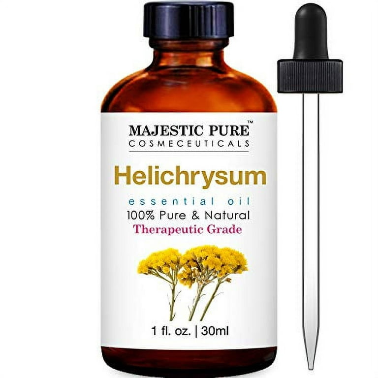 Majestic Pure Helichrysum Essential Oil, Therapeutic Grade, Pure and Natural, for Aromatherapy, Massage, Topical & Household Uses, 1 fl oz