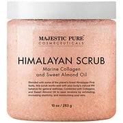 Majestic Pure Himalayan Salt Body Scrub with Collagen and Sweet Almond Oil, 10 oz