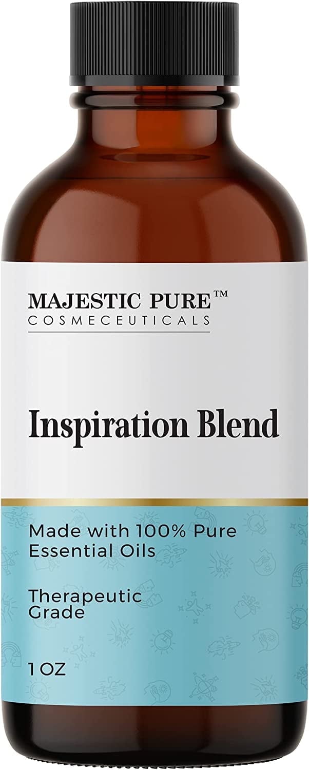 Majestic Pure Inspiration Essential Oil Blend | 100% Pure & Natural Premium Grade Blend to Aid a Creative Mind | Orange, Lemon, Rosemary, Clary Sage | for Aromatherapy & Diffuser | 1oz