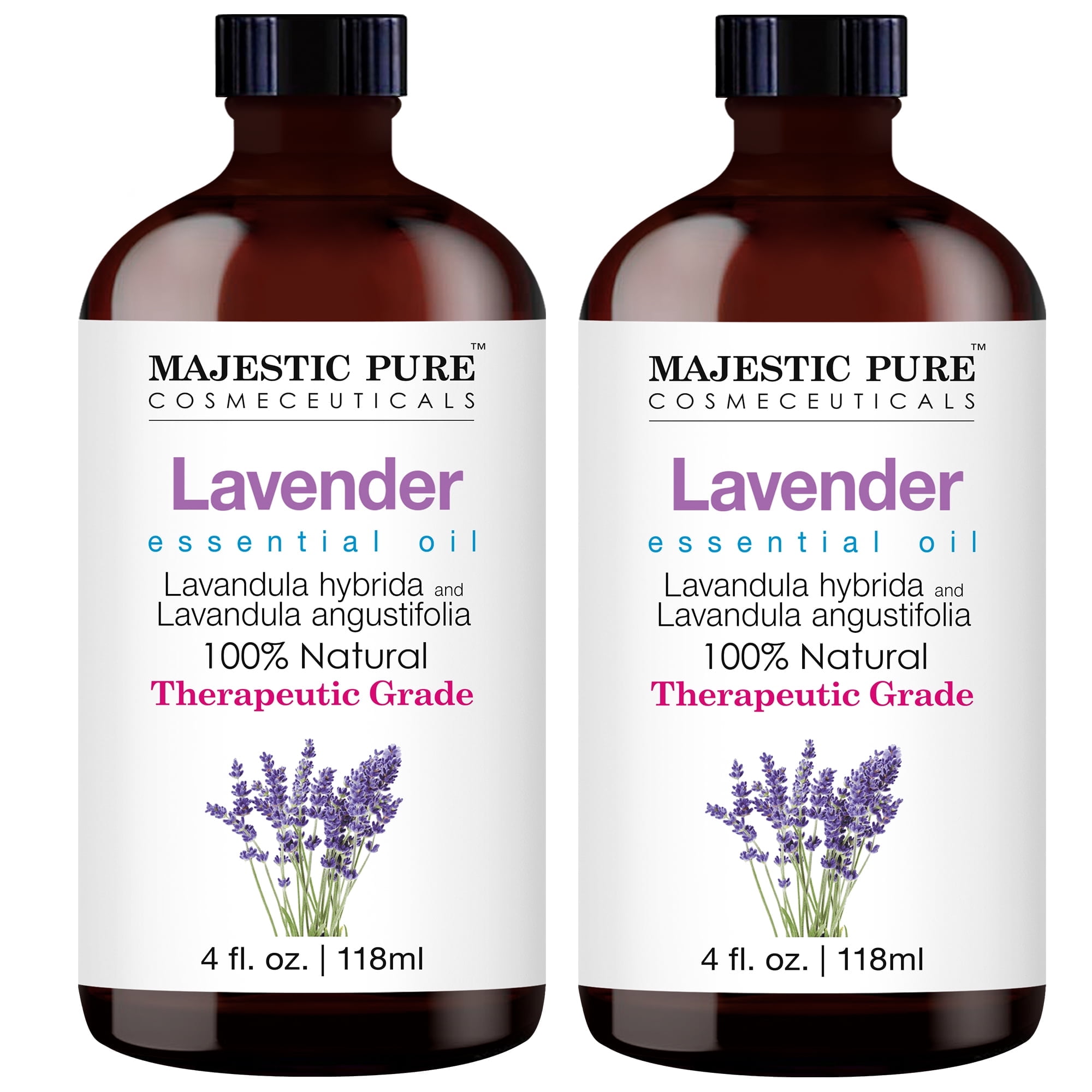 Majestic Pure Lavender Essential Oil, 4 fl oz Pack of 2, Therapeutic ...