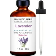 Majestic Pure Lavender Essential Oil, Premium Grade, Pure and Natural, Bulgarian, for Aromatherapy, Massage, Topical & Household Uses, 1 fl oz