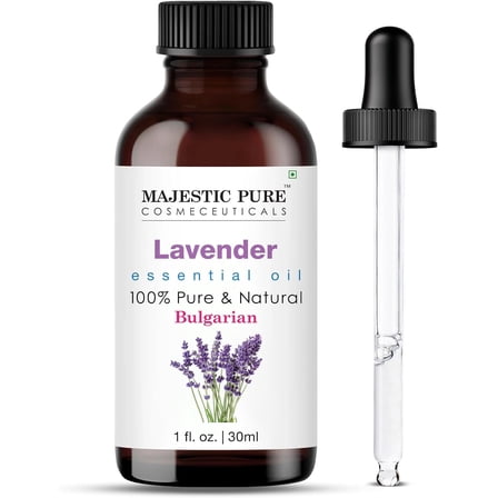 Majestic Pure Lavender Essential Oil, Premium Grade, Pure and Natural, Bulgarian, for Aromatherapy, Massage, Topical & Household Uses, 1 fl oz