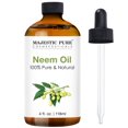 thumbnail image 1 of Majestic Pure Neem Oil - 100% Pure Cold Pressed - Great For Skin Care, Hair Care, Massage Oil, Nails, Acne, & Moisturizer for Dry Skin , 4 fl oz, 1 of 7