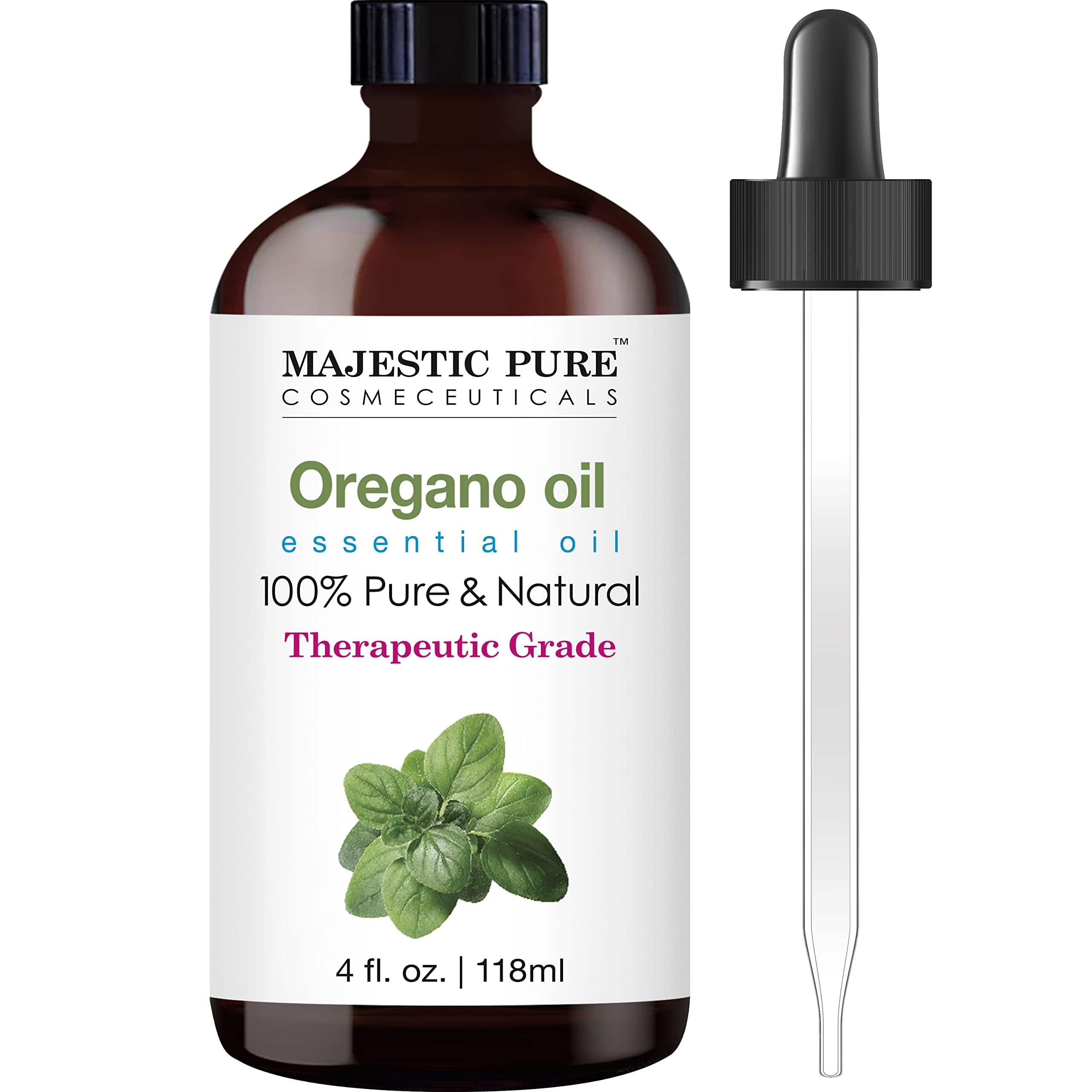 Majestic Pure Oregano Essential Oil, Pure and Natural with Therapeutic  Grade, Oregano Oil, 4 fl oz 