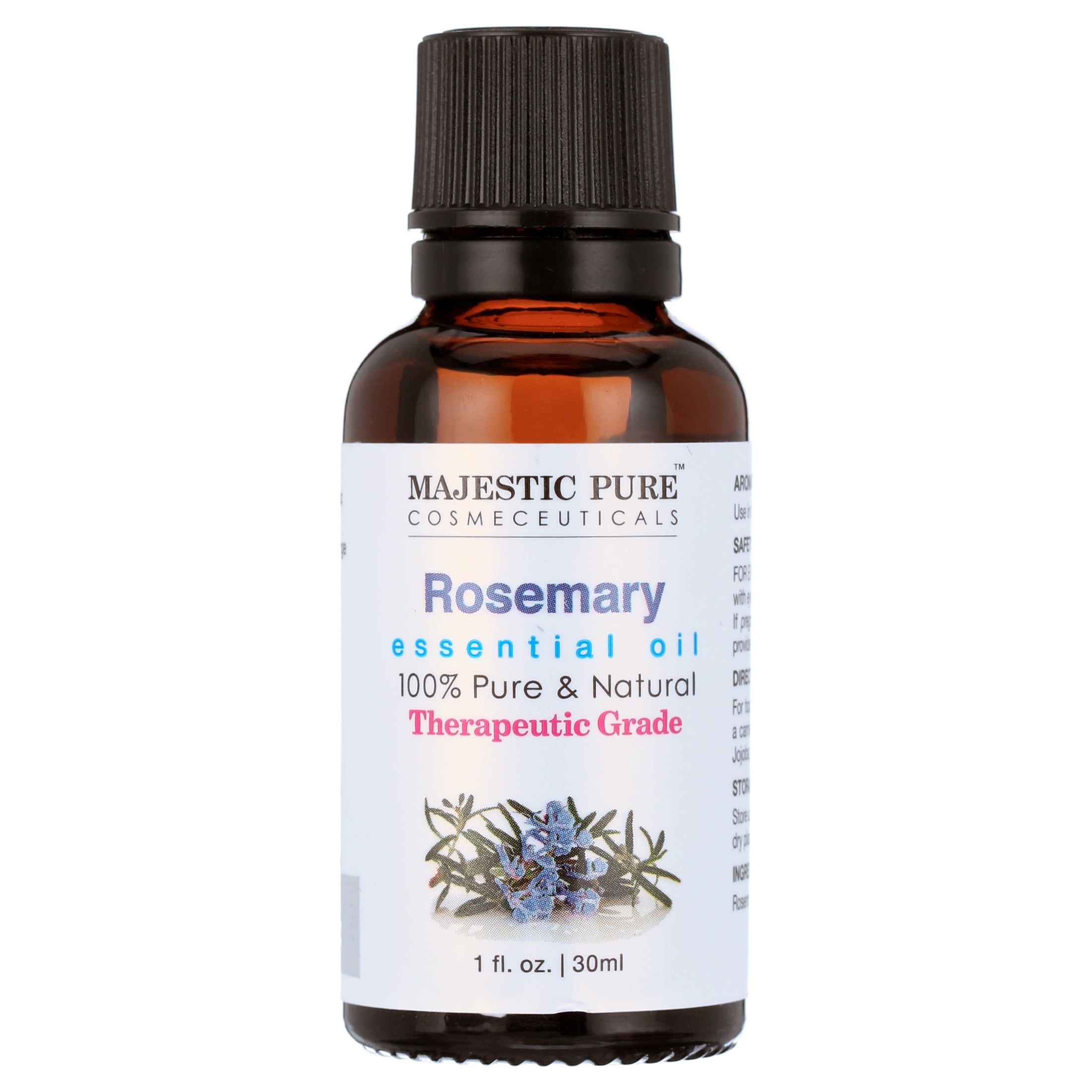 Majestic Pure Rosemary Essential Oil, Premium Grade, Pure and Natural, for Aromatherapy, Massage, Topical & Household Uses, 1 fl oz