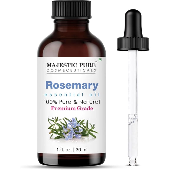 Majestic Pure Rosemary Essential Oil, Premium Grade, Pure and Natural, for Aromatherapy, Massage, Topical & Household Uses, 1 fl oz