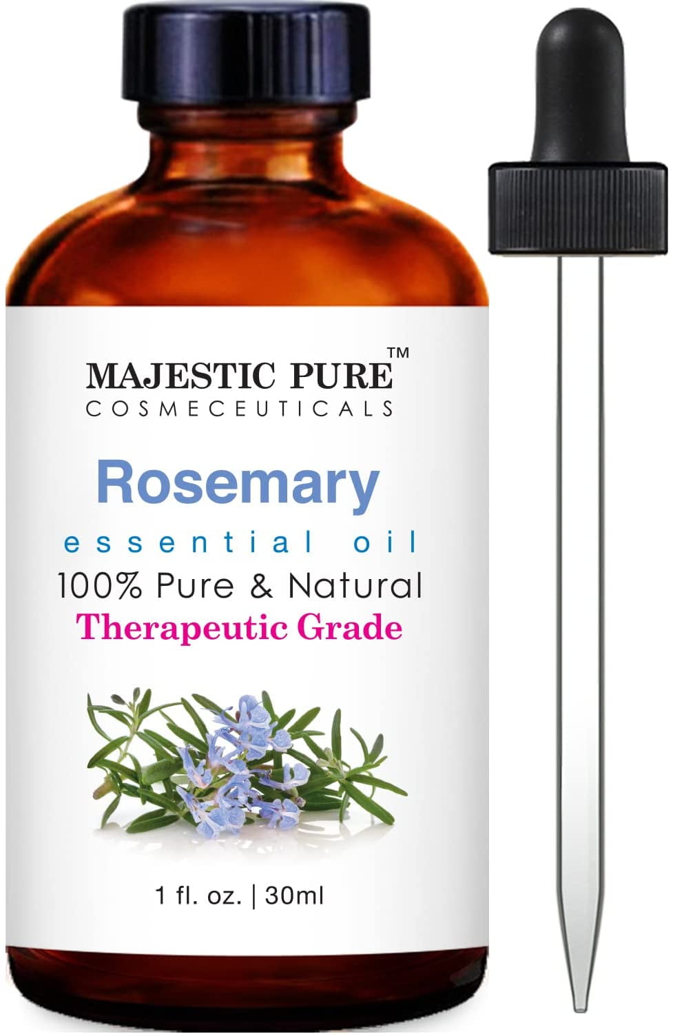 Pure Rosemary Essential Oil for Aromatherapy - Pure Rosemary Oil for Hair Skin and Nails - Refreshing Rosemary Essential Oil for Diffusers Plus Dry