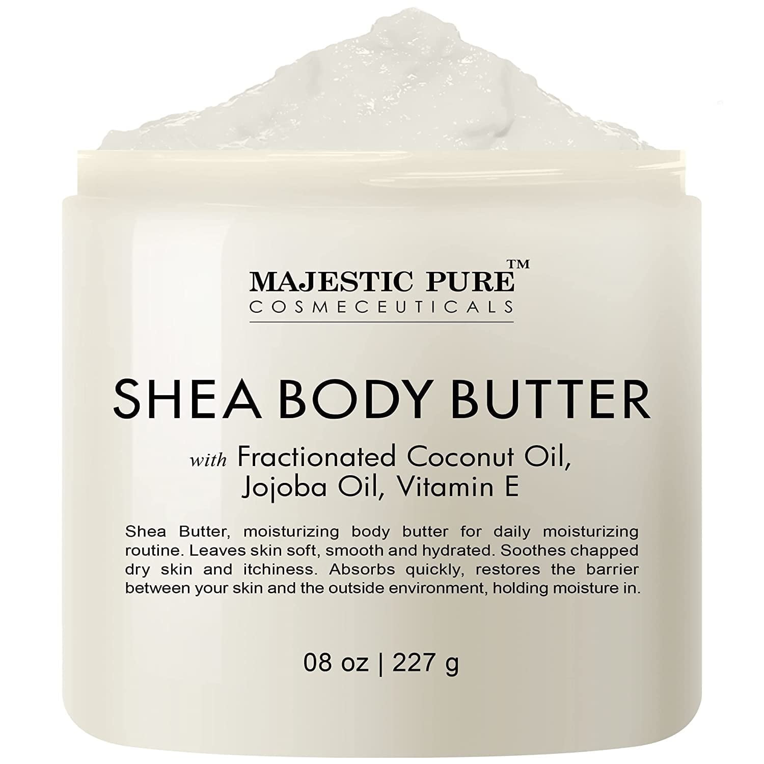 Majestic Pure, Shea Body Butter | Provides Soft, Smooth, Supple Skin | Intense Hydration & Nourishment | Suitable for all Skin Type | 8 Oz