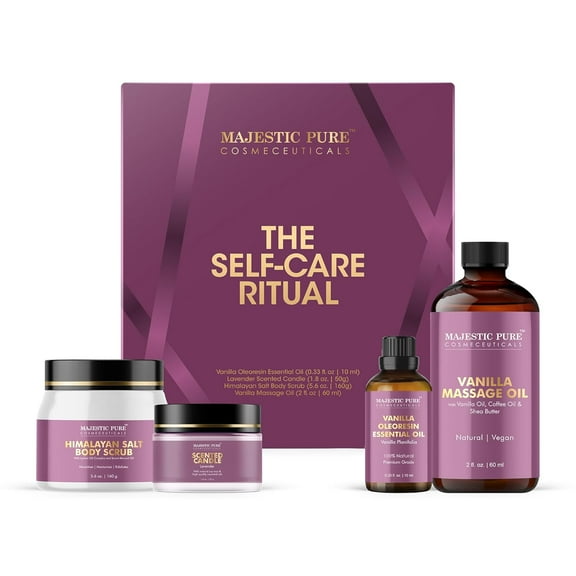 Majestic Pure Spa & Pamper Gift Set | 4-Piece Self-Care Kit | For Relaxing Home Spa Experience