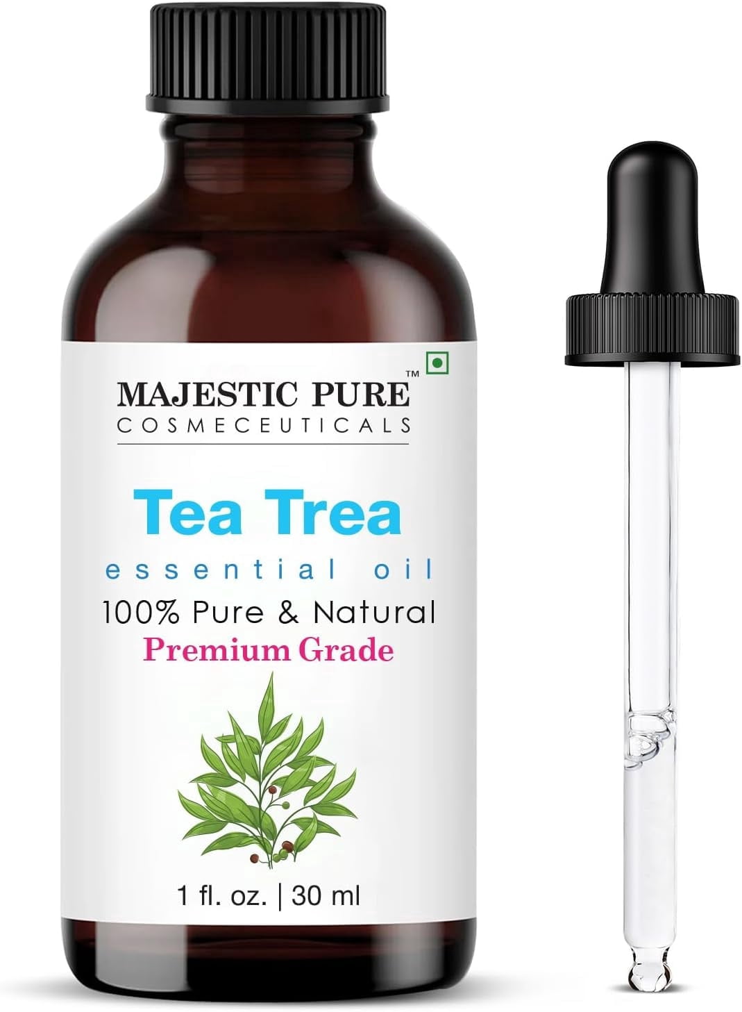 Majestic Pure Tea Tree Essential Oil - Pure, Natural and Premium Grade - Tea Tree Oil for Skin, Face, Hair, Nails, Acne, Scalp, Massage, Aromatherapy, Diffuser,