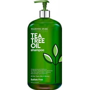 Majestic Pure Tea Tree Shampoo for Men and Women- Hydrating Formula Fights Dandruff, Lice and Itchy, Irritating or Dry Scalp - for All Hair Types - Sulfate Free - 16 fl oz