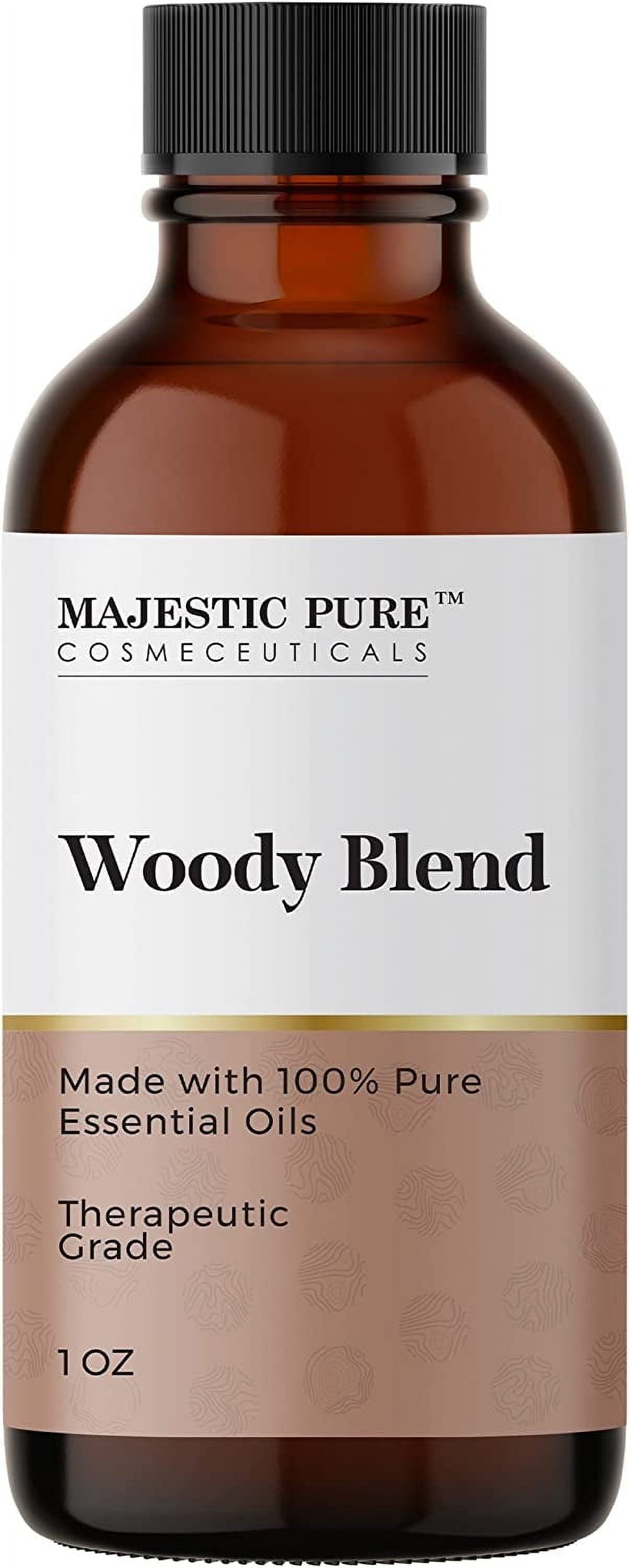 Majestic Pure Wood Essential Oil Blend | 100% Pure Premium Oil for Peace, Harmony | Pine Needle, Cypress, Orange, Himalaya Cedarwood Essential Oil for Diffusers & Aromatherapy | 1oz