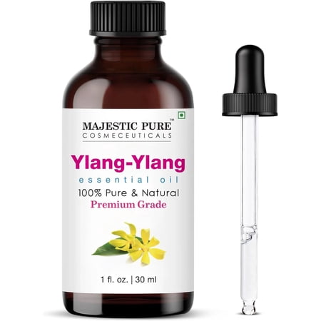 Majestic Pure Ylang Ylang Essential Oil with Glass Dropper - 1 Fl Oz - 100% Pure and Natural Ylang Ylang Oil - Premium Grade Essential Oils for Diffuser, Aromatherapy, Soap and Candle Making
