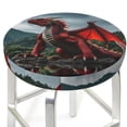 thumbnail image 1 of Majestic Red Dragon Round Bar Stool Seat Covers, Elastic Round Chair Cover Stool Seat Slipcover Bar Stool Cushions Round Pad for 12-14 inch, 1 of 5