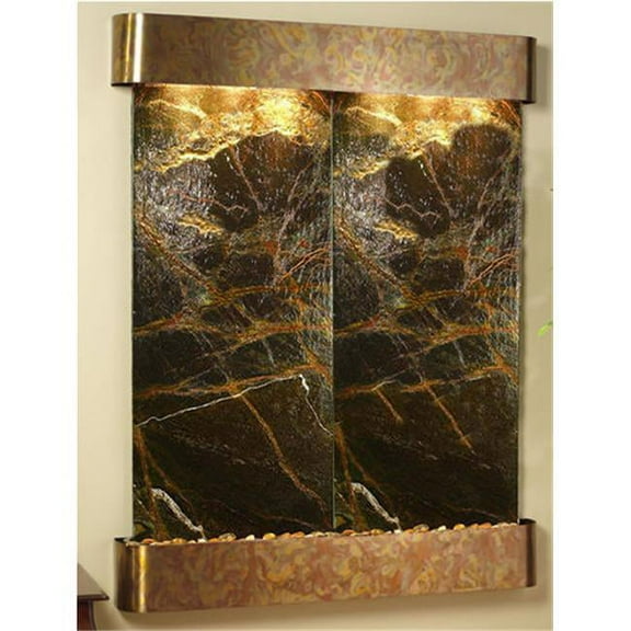 Majestic River - Green Rainforest Marble Wall Fountain