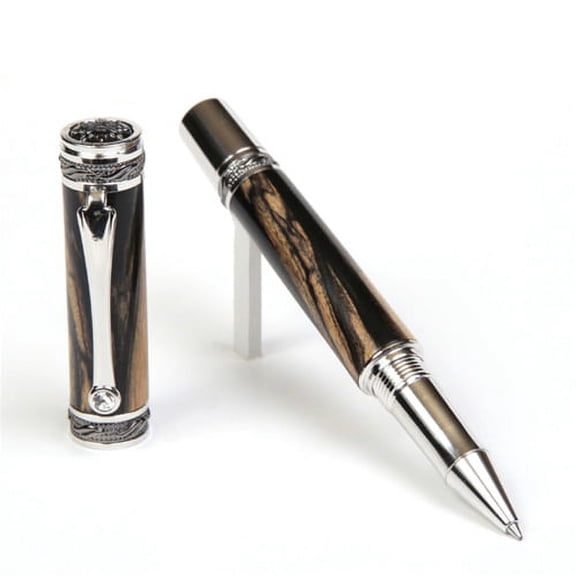 Majestic Rollerball Pen - Black & White Ebony