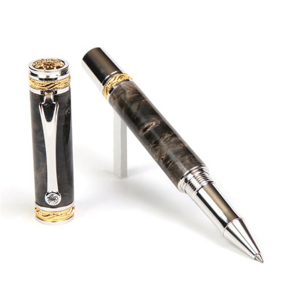 Majestic Rollerball Pen - Gray & Black Maple Burl