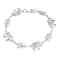 thumbnail image 1 of Majestic Royal Thai Elephants Linked Sterling Silver Charm Bracelet, 1 of 4