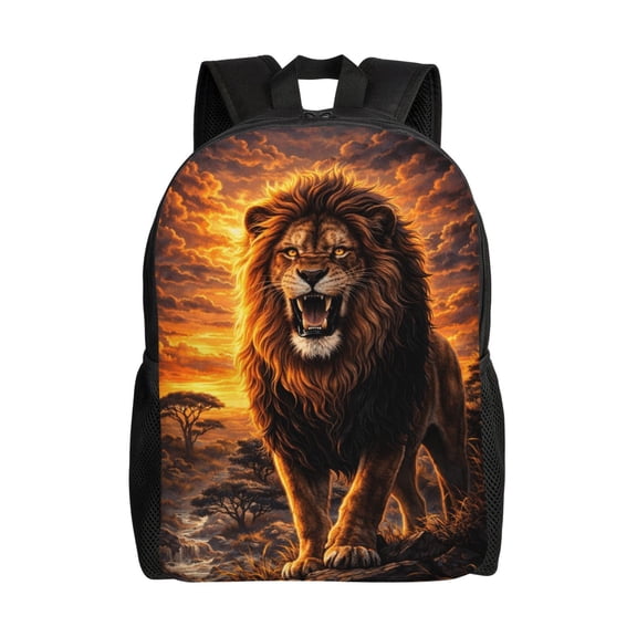 Majestic Safari Lion Backpack Large Capacity Laptop Bag for Men and Women