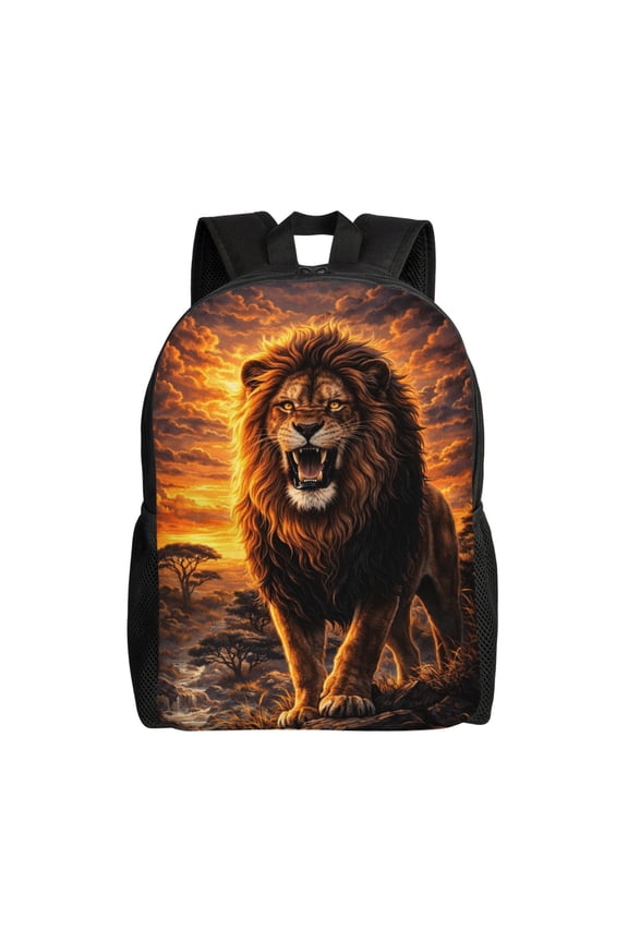 Majestic Safari Lion Backpack Large Capacity Laptop Bag for Men and Women