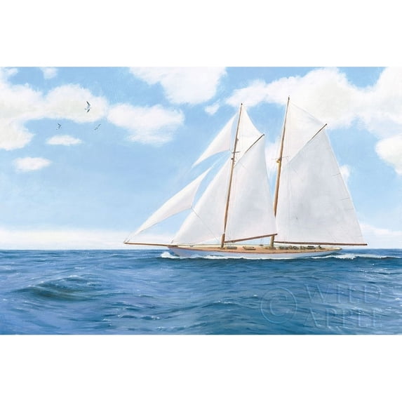 Majestic Sailboat White Sails Poster Print by James Wiens (36 x 24) # 61168