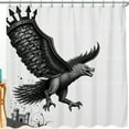Majestic Shower Curtain Fierce Design with Crown & Stone Wings for