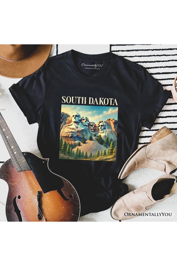 Majestic South Dakota State Mount Rushmore T-Shirt, Historic American Monument Travel Tee and Keepsake Souvenir