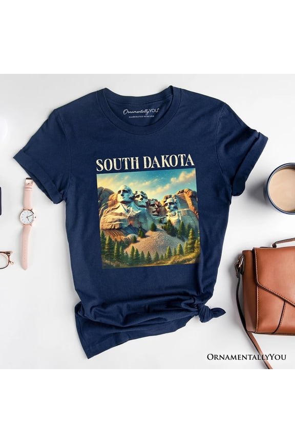 Majestic South Dakota State Mount Rushmore T-Shirt, Historic American Monument Travel Tee and Keepsake Souvenir