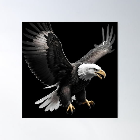 Majestic Sovereign Bald Eagle In Flight Wildlife Art Unframed Paper Print