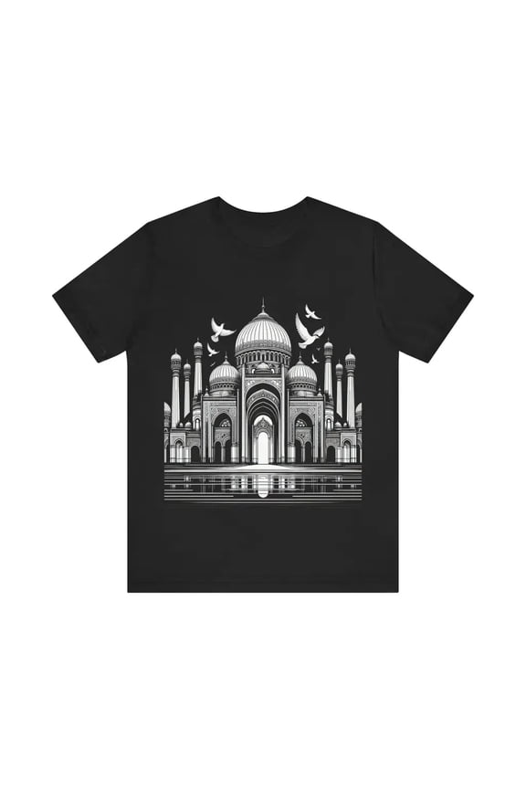 Majestic Structure with Soaring Birds - Jersey Short Sleeve Tee