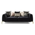thumbnail image 1 of Majestic Thick Velvet Fabric Upholstered Sofa Made With Wood Finished in Black, 1 of 6