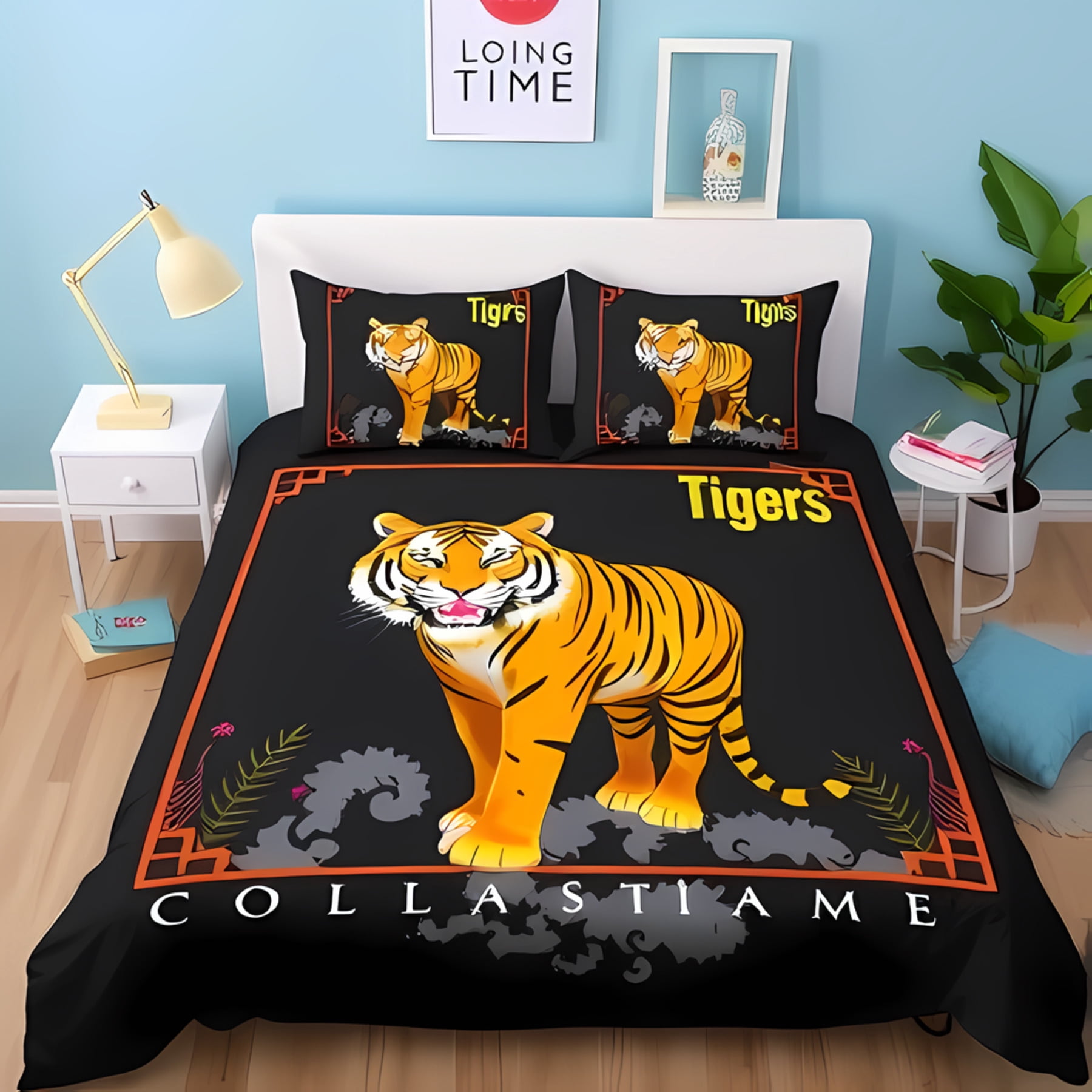 Majestic Tiger 3-Piece Duvet Cover Set - Elegant Asian Art Design with ...