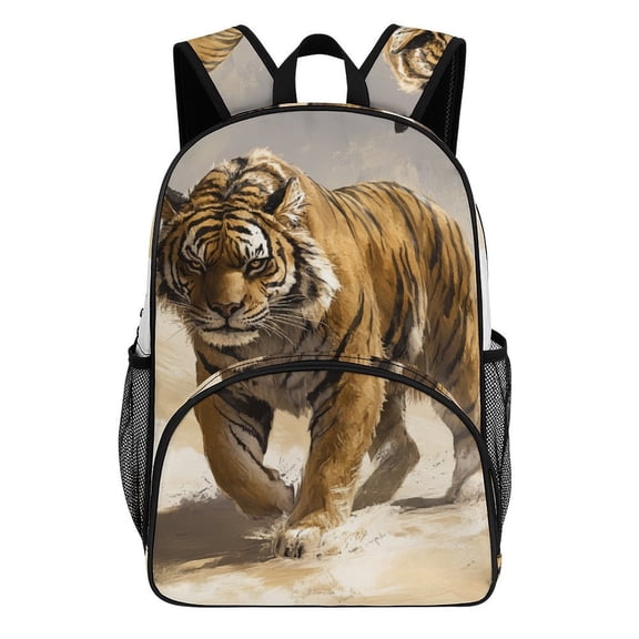 Majestic Tiger Desert Sand Stroll Teenage Backpack Middle Students Bookbag Outdoor Daypack