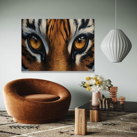 Majestic Tiger Eyes Canvas, Wildlife Animal Wall Art, Close-Up Tiger Face Art, Fierce Animal Print Decor, Safari Gift Art, Home Decor, Print 12x18 UNFRAMED