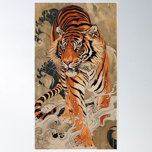 Majestic Tiger Poster Wall Art, Modern Wall Decor For Living Room Bedroom, 16x24 UNFRAMED