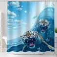 thumbnail image 1 of Majestic Tiger Surfing Shower Curtain - Wild Ocean Wave Art for Bathroom Decor Vibrant Design, 1 of 5