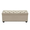 thumbnail image 1 of Majestic Tufted Velvet Lift-Top Storage Trunk w/ Nail Head Accent by Diamond Sofa - Tan Velvet, 1 of 5