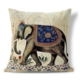 thumbnail image 1 of Majestic Tusks and Petals Indoor/Outdoor Pillow in Beige 18x18, 1 of 7