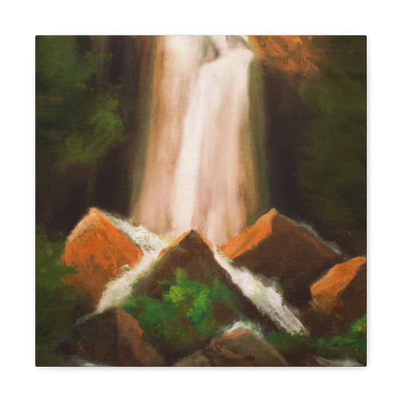 Majestic Waterfall Scene - Canvas