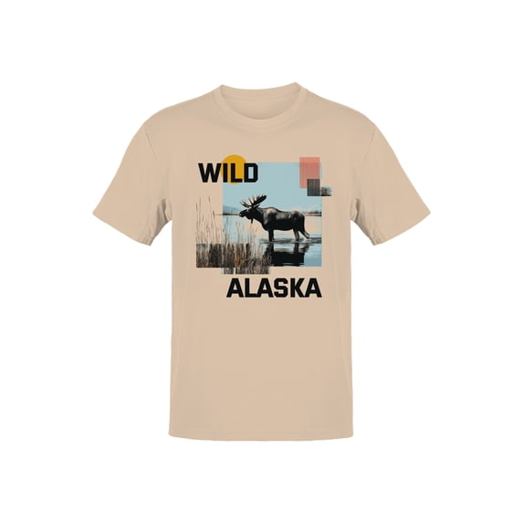 Majestic Wild Alaska Moose Scene Men's Natural T-shirt