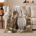 thumbnail image 1 of Majestic Winter Cats Festive Holiday, Festive Pet Portrait Pattern, Warm Flannel Blanket for Living Room and Bedroom, Cat Lovers Just Because Gift, Pet Lover Home Decor, 1 of 9