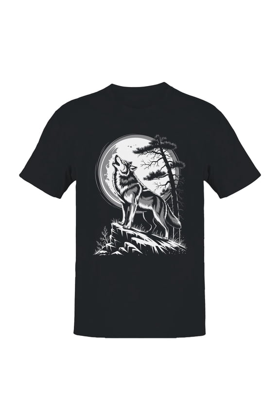Majestic Wolf Amidst Moonlight Men's T-shirt