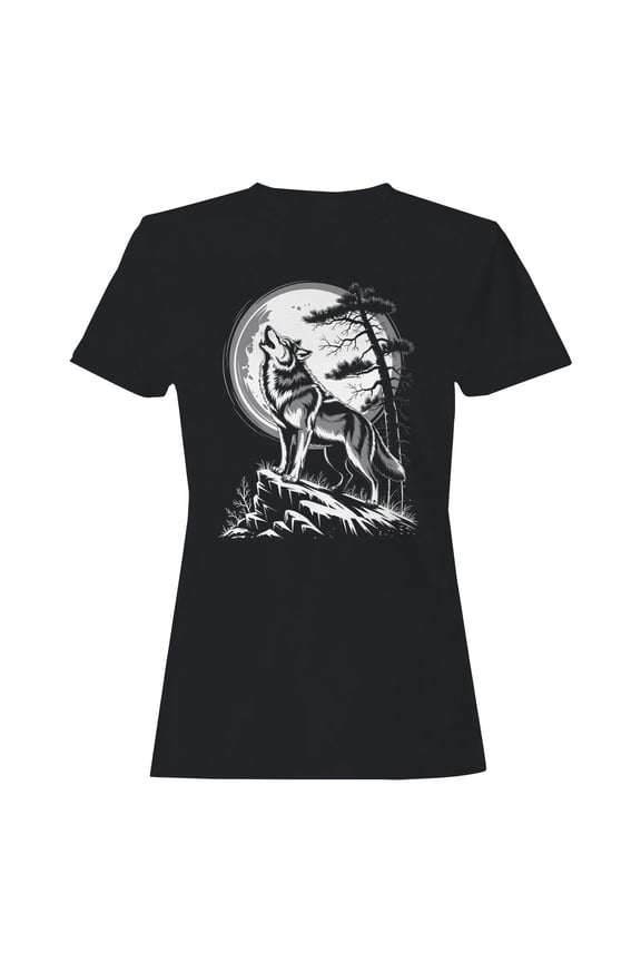 Majestic Wolf Amidst Moonlight Women's T-shirt