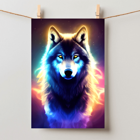 Majestic Wolf Wildlife Wall Art Unframed Paper Poster 8x10in