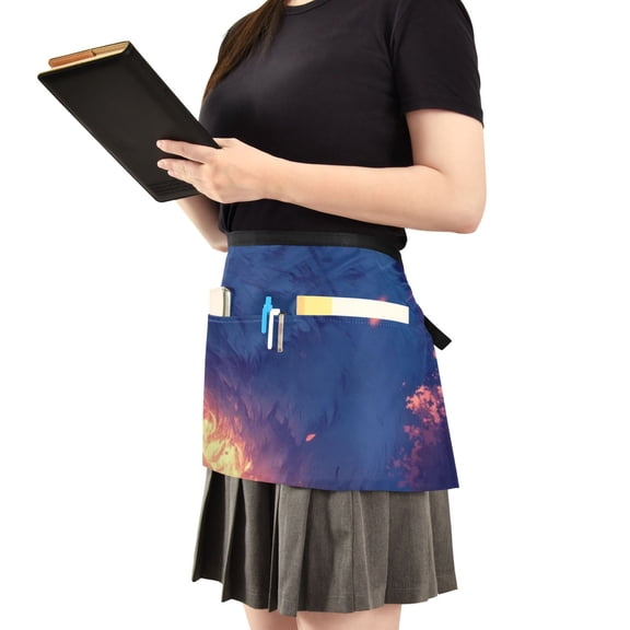Majestic Wolf with Twilight Server Apron with 3 Pockets Waist Apron for Waiter Waitress