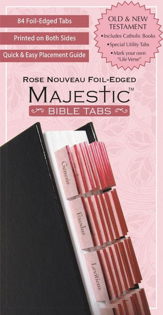ELLIE CLAIRE Majestic(tm) Bible: Majestic Rose Nouveau Foil-Edged Bible Tabs (Other)