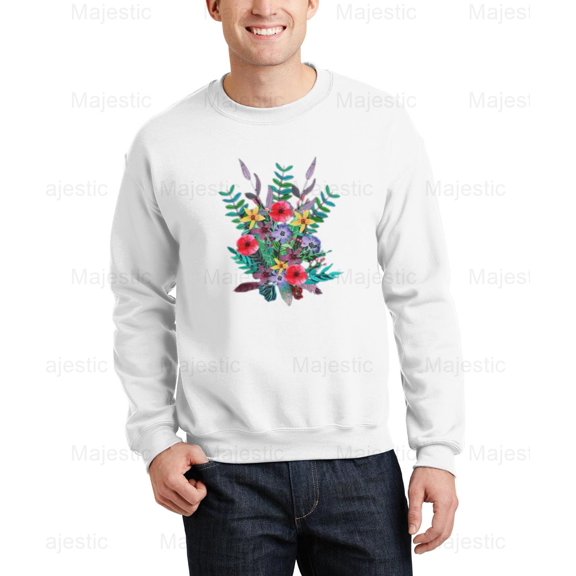 Majestic63 Just Flora Two Abstract, Floral, Botanical Graphic Design Sweatshirt, for Unisex, up to size 5XL.