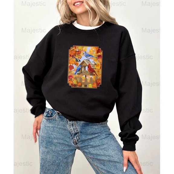 Majestic65 Womens, Wild Birds Chickadee, Cardinal, Blue Jay, Bluebird Sweatshirt, for Unisex, up to size 5XL.