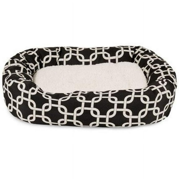MajesticPet 25 in. Links Sherpa Donut Pet Bed - Black