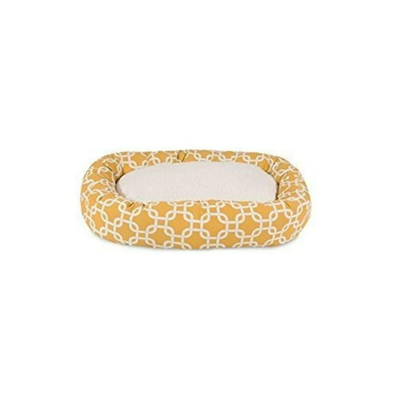 MajesticPet 25 in. Links Sherpa Donut Pet Bed - Yellow
